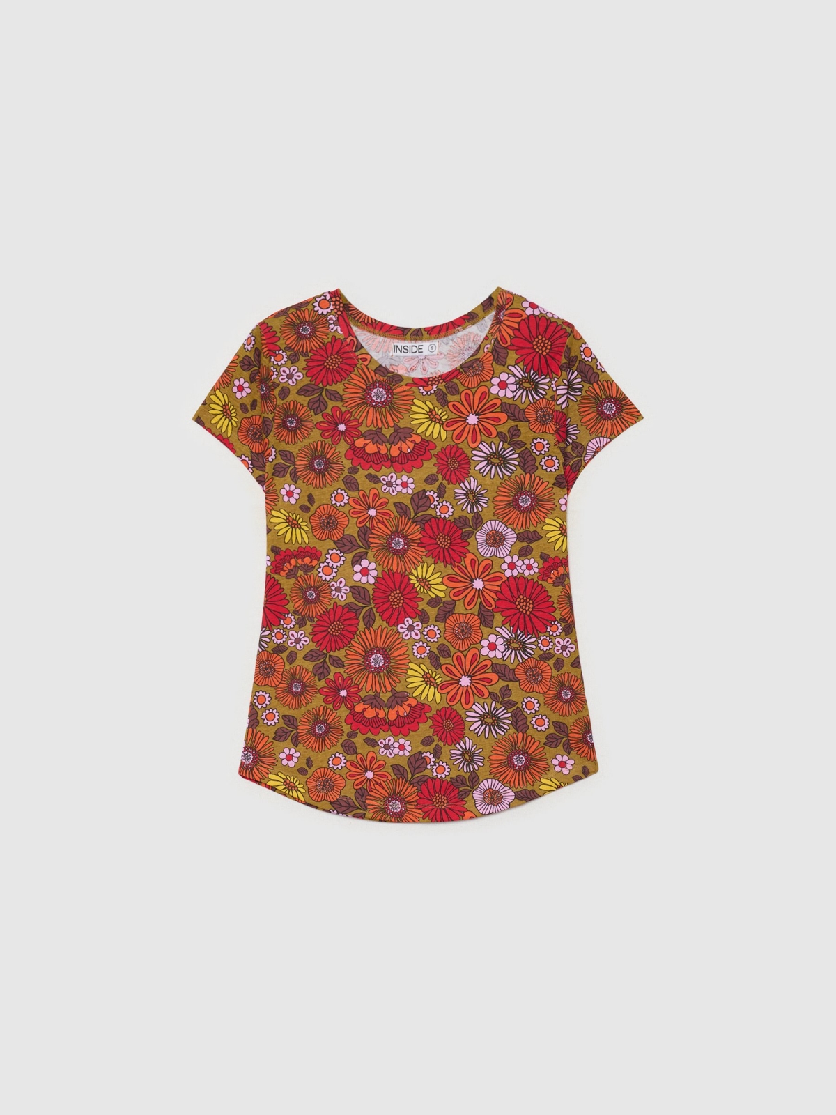  T-shirt com estampado allover multicolorido