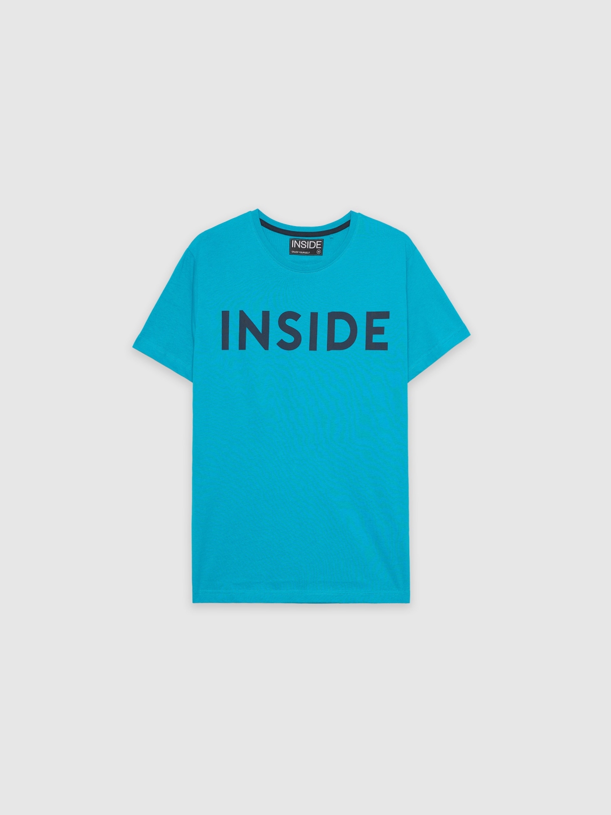 Camiseta básica "INSIDE" azul vista detalle