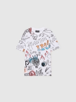 %Pto% T-shirt urbana punk branco