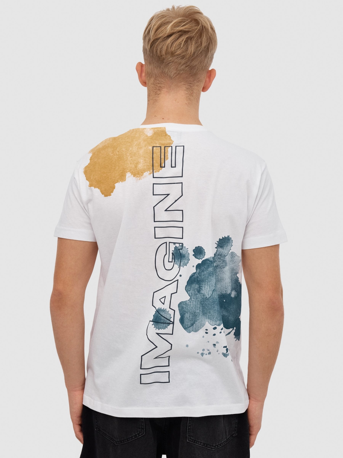 Camiseta Imagine blanco vista media trasera