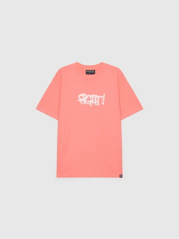 Camiseta Fight! rosa vista detalle