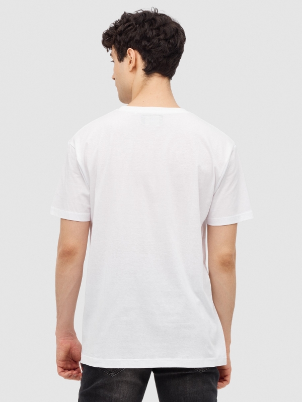 INSIDE spray T-shirt white middle back view