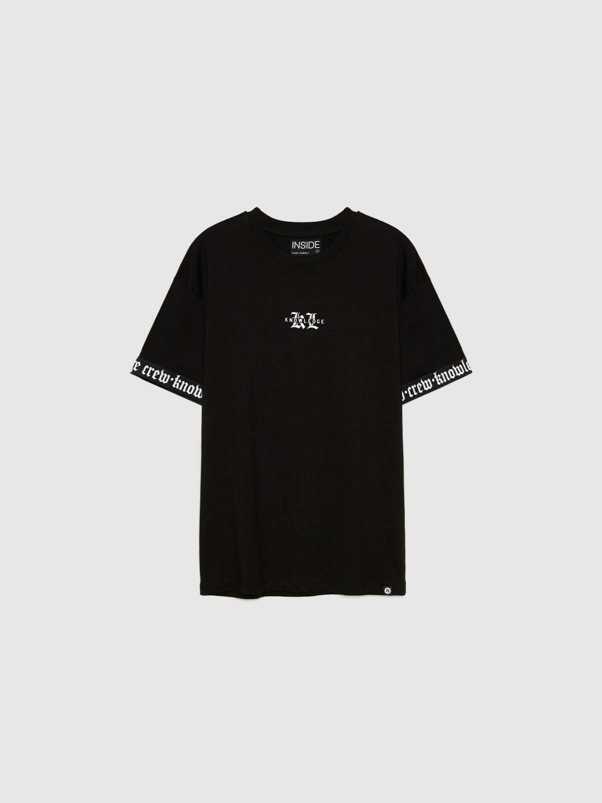  T-shirt with elastic cuffs black