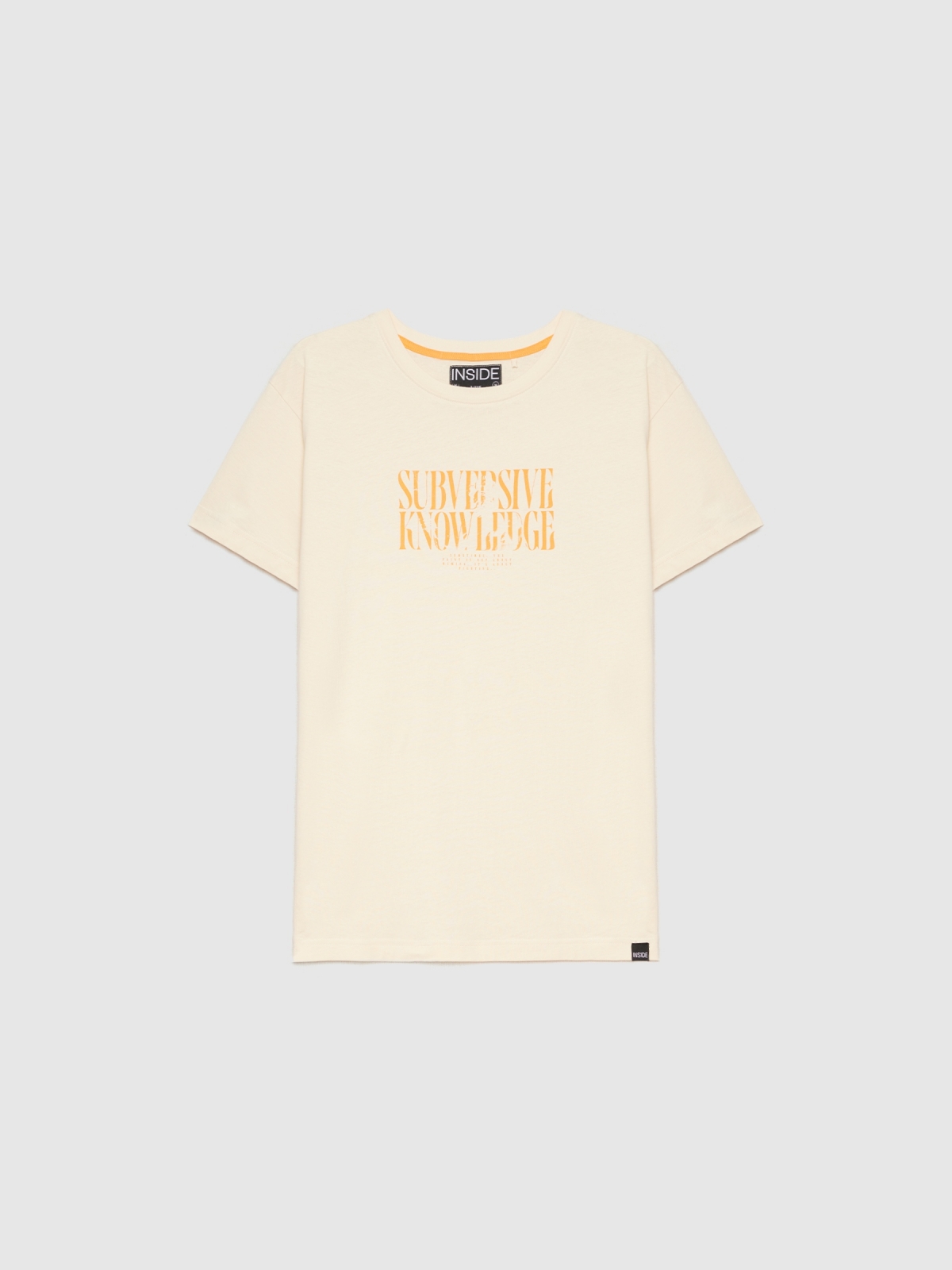  Minimalist text t-shirt sand