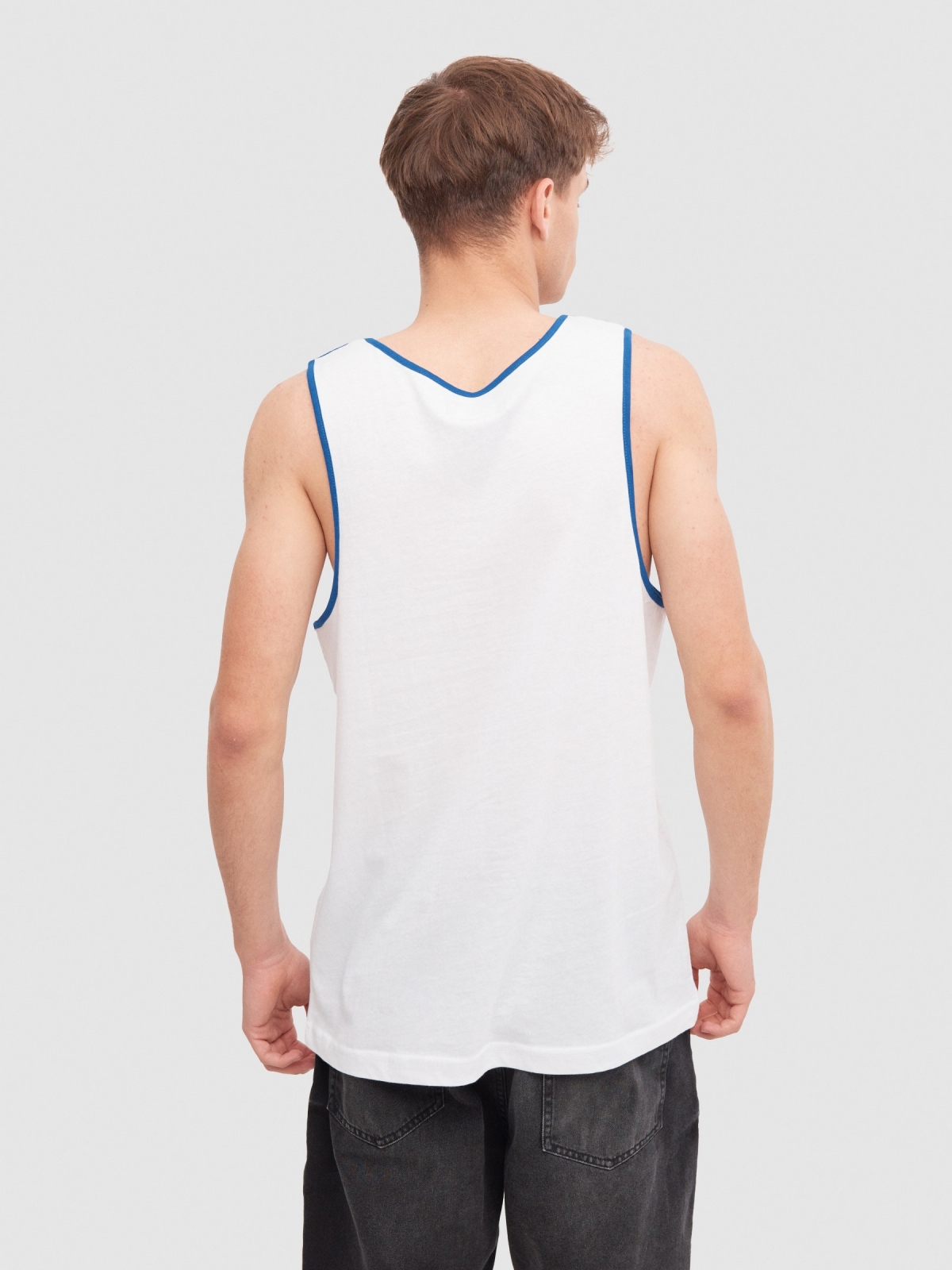 Camisola de alças desportiva branco vista meia traseira