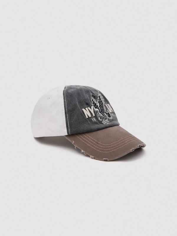 Vintage eagle cap dark grey detail view