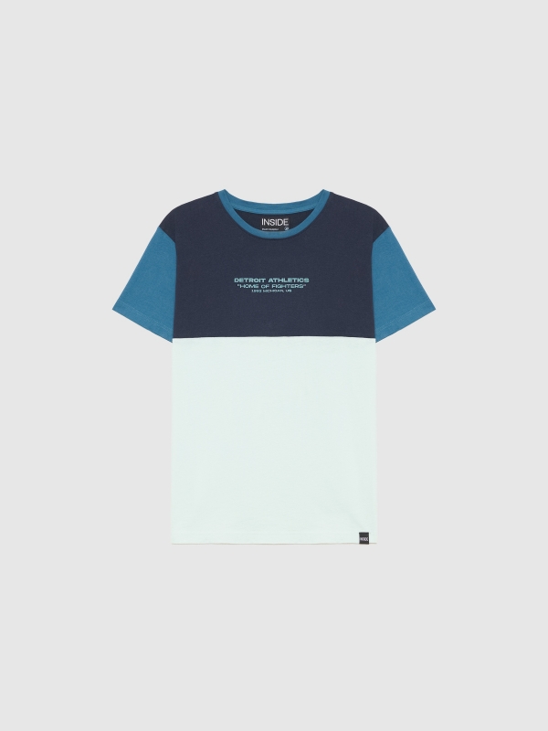  T-shirt colour block with text green