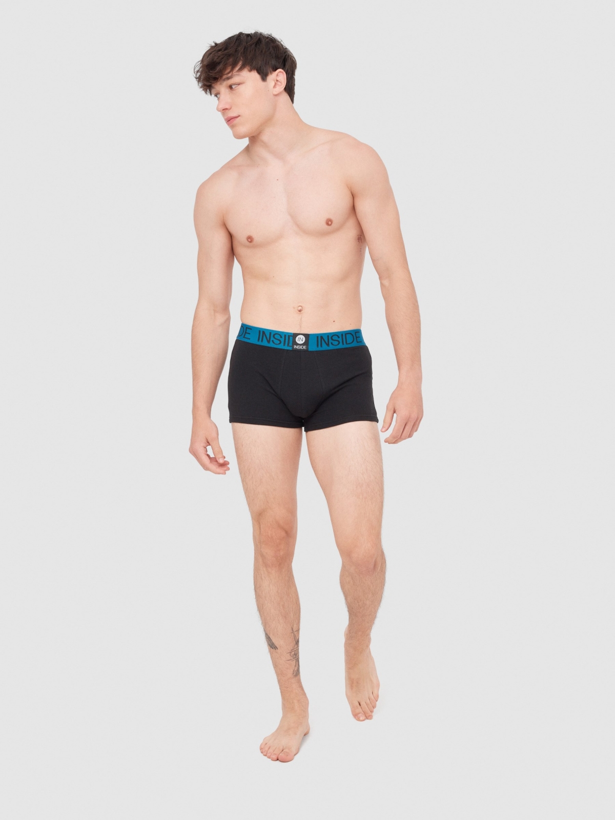 Boxer briefs black 6 pcs. black middle back view