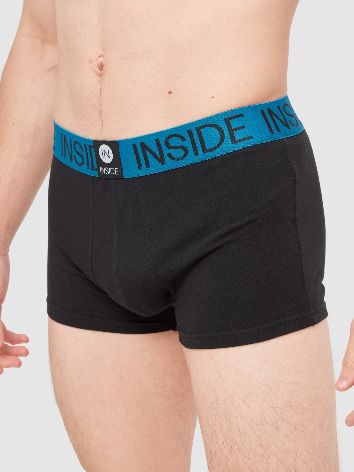 Boxer briefs black 6 pcs. black front view