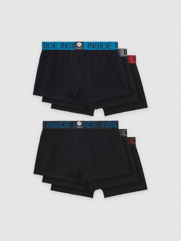 Cuecas boxer pretas 6 pcs. preto