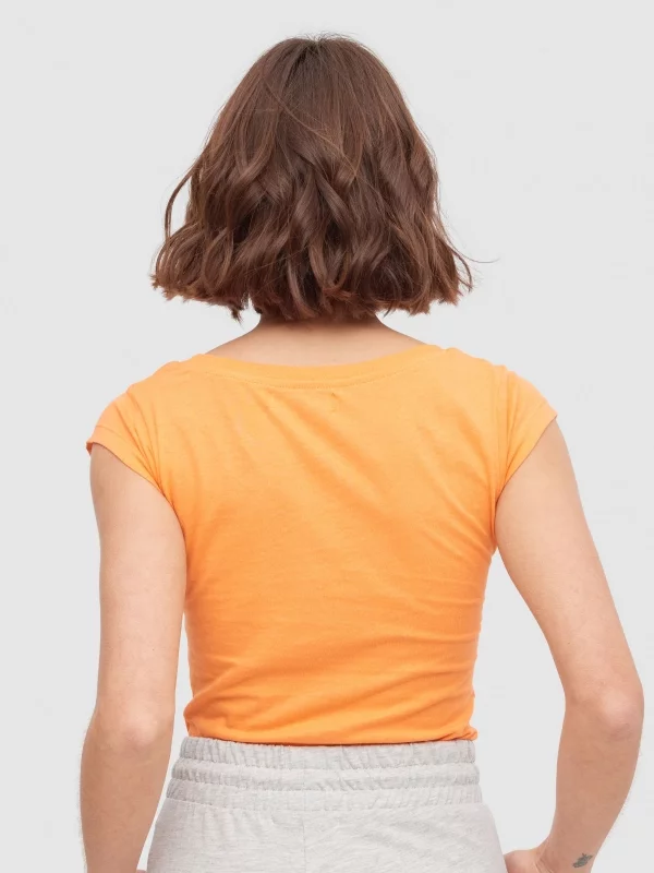 Bloom t-shirt salmon middle back view