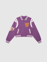 %Pto% Bomber jacket with patches aubergine