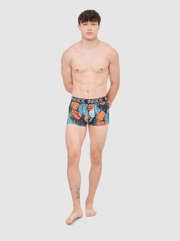 Cuecas boxer tropicais pack 4 multicolorido vista meia traseira