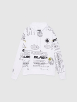 %Pto% Camisola com capuz gráfica branco