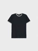 %Pto% T-shirt básica com contrastes azul marinho