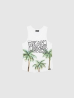 %Pto% Camiseta tirantes Beach lover blanco