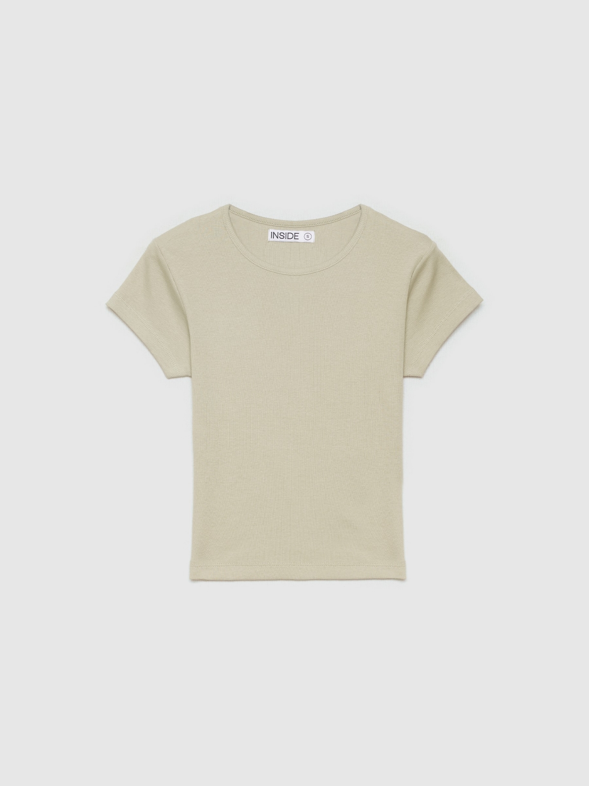  Basic rib t-shirt greyish green