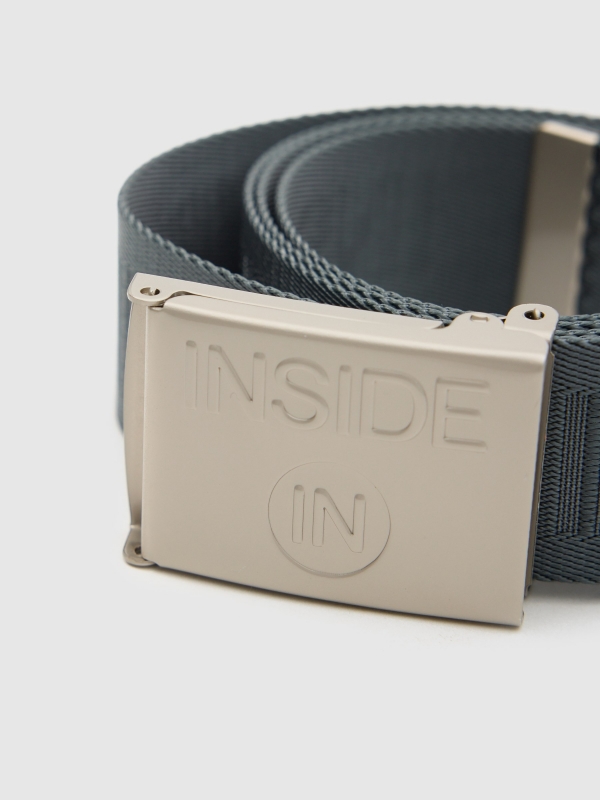 Gradient letter canvas belt dark grey detail view