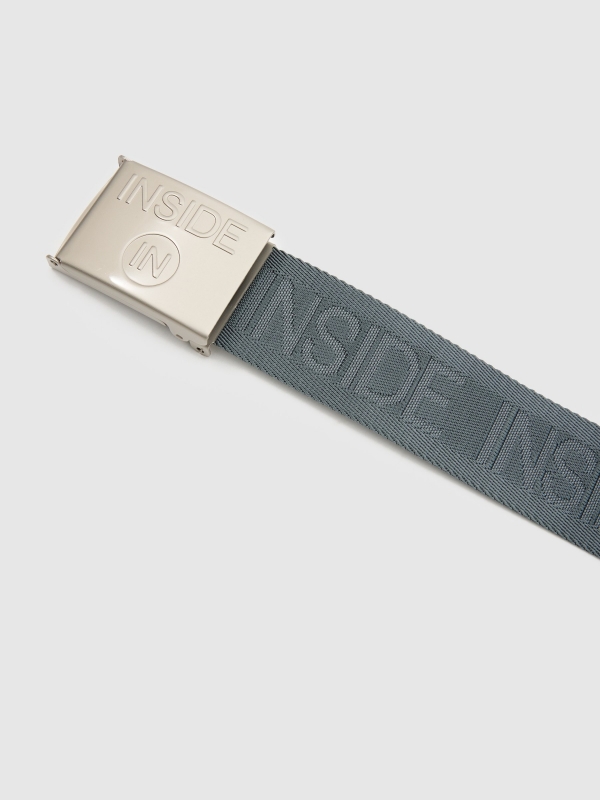 Gradient letter canvas belt dark grey detail view