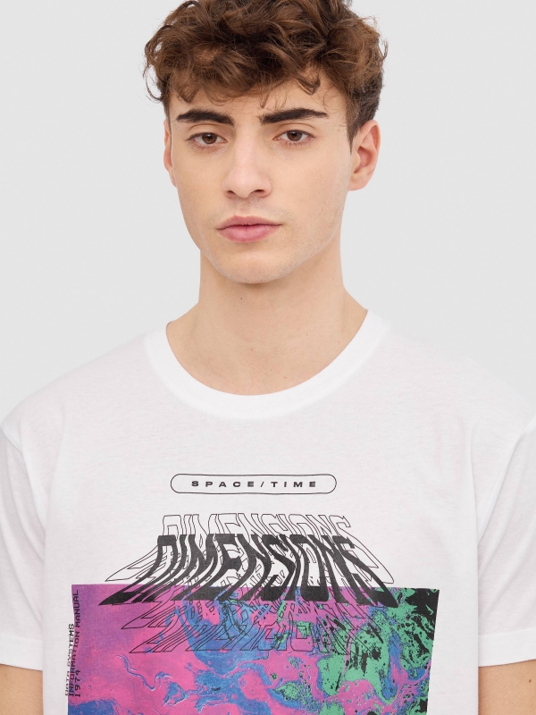 Camiseta Dimensions blanco vista detalle