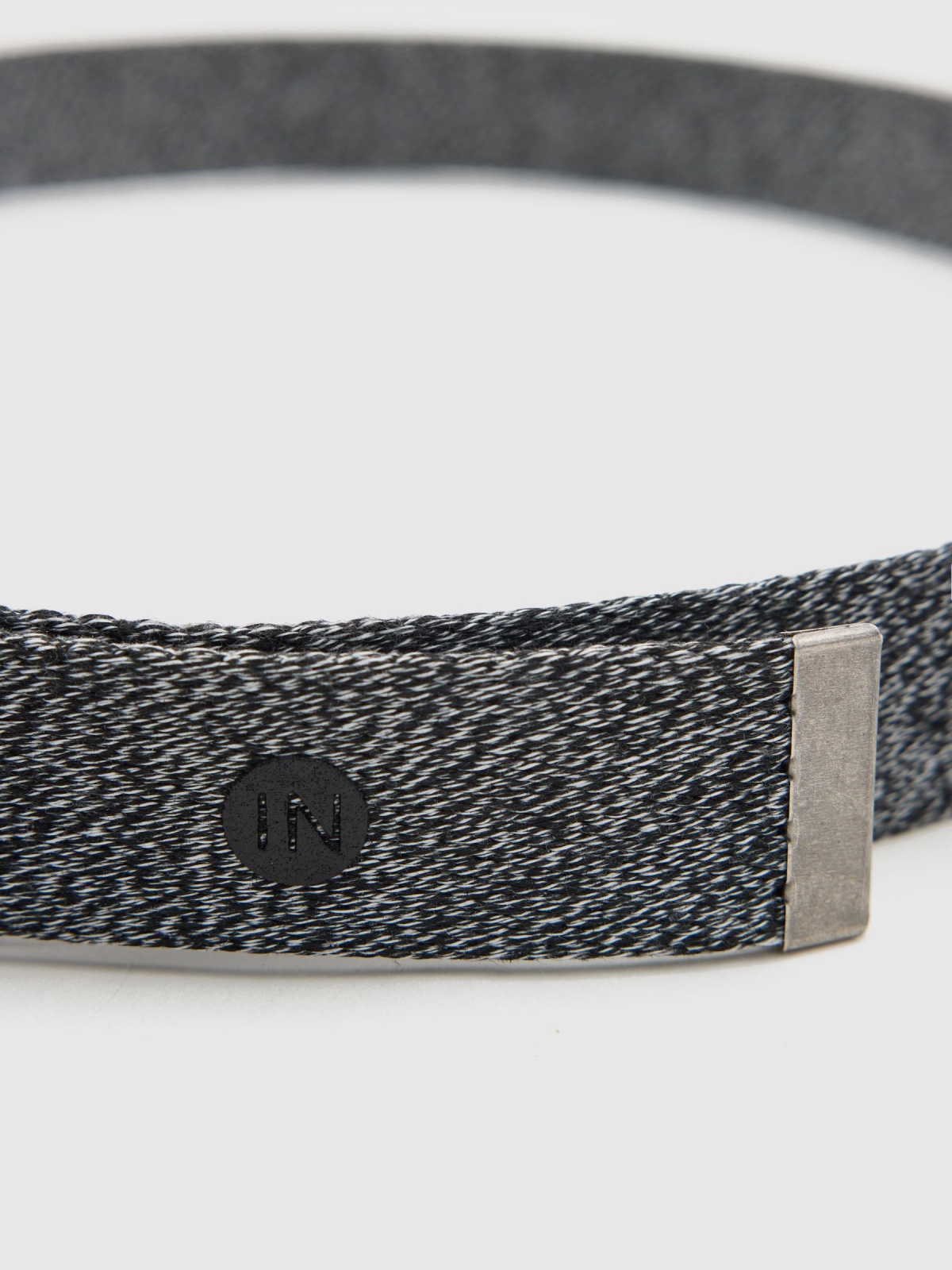 Marbled canvas belt melange grey detail view