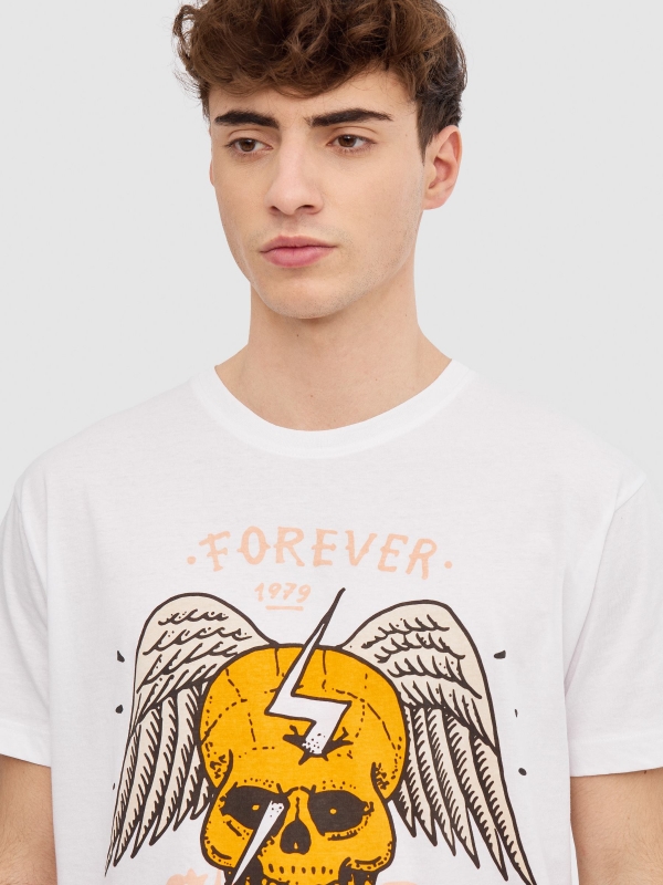 Forever Rock T-shirt white detail view