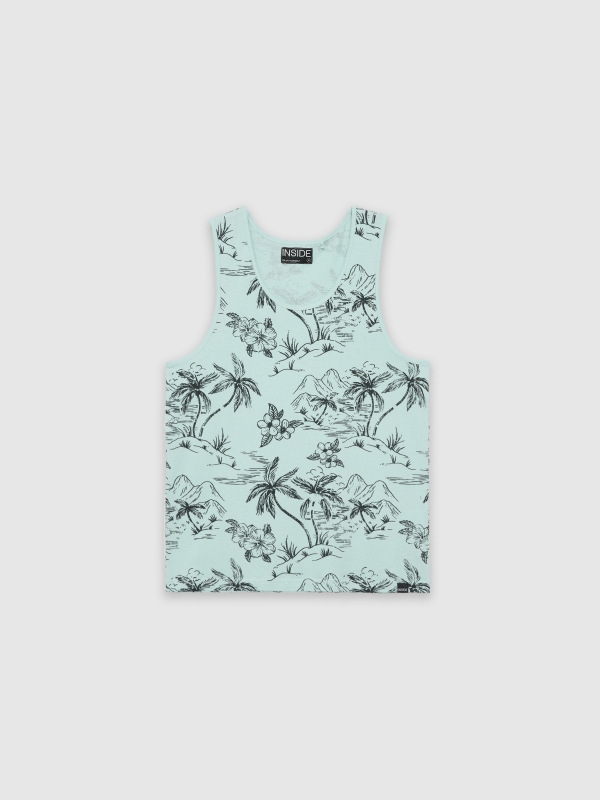  Hawaiian tank top green