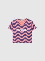 %Pto% Waves crop top coral