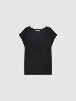 %Pto% Lurex V-neck T-shirt black