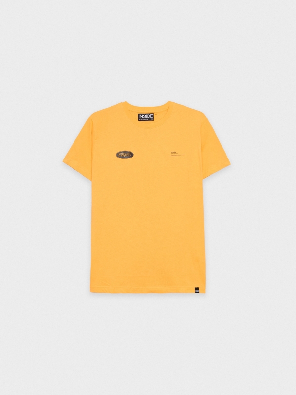  T-shirt com esculturas de graffiti amarelo pastel