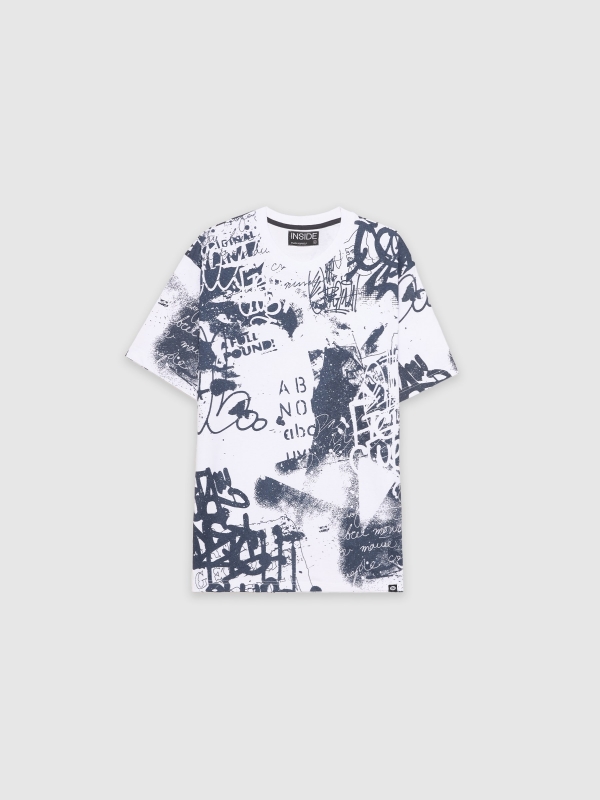  Camiseta graffiti blanco