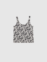 %Pto% T-shirt de alças animal print preto