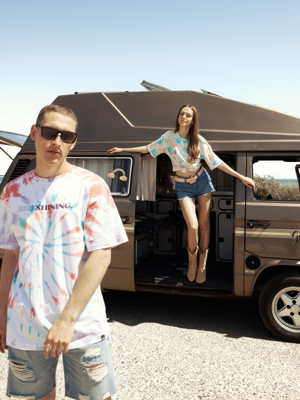  Multicoloured tie dye t-shirt white