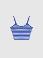 %Pto% Top rib de rayas azul eléctrico