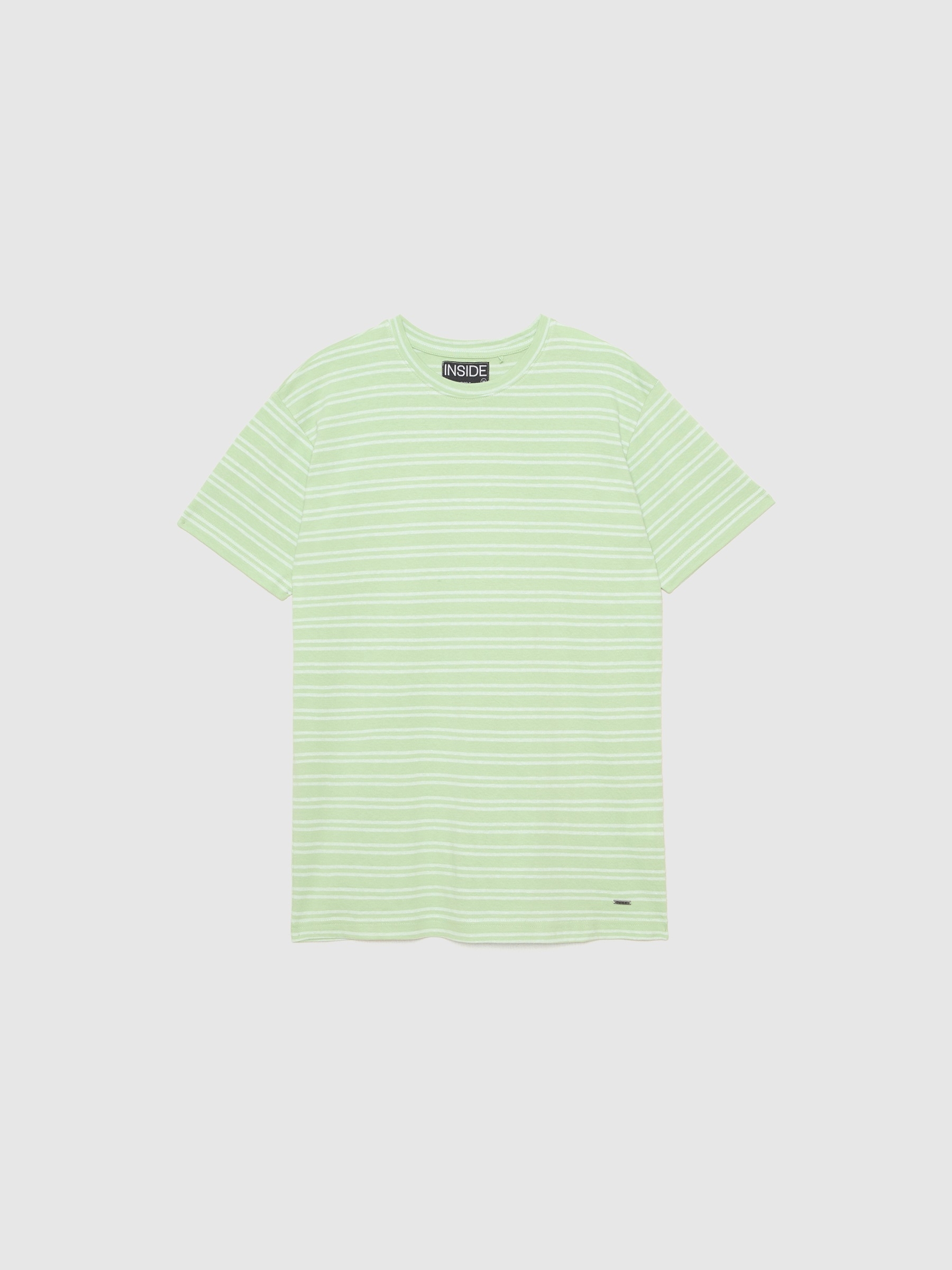 Camiseta rayas textura menta vista media frontal
