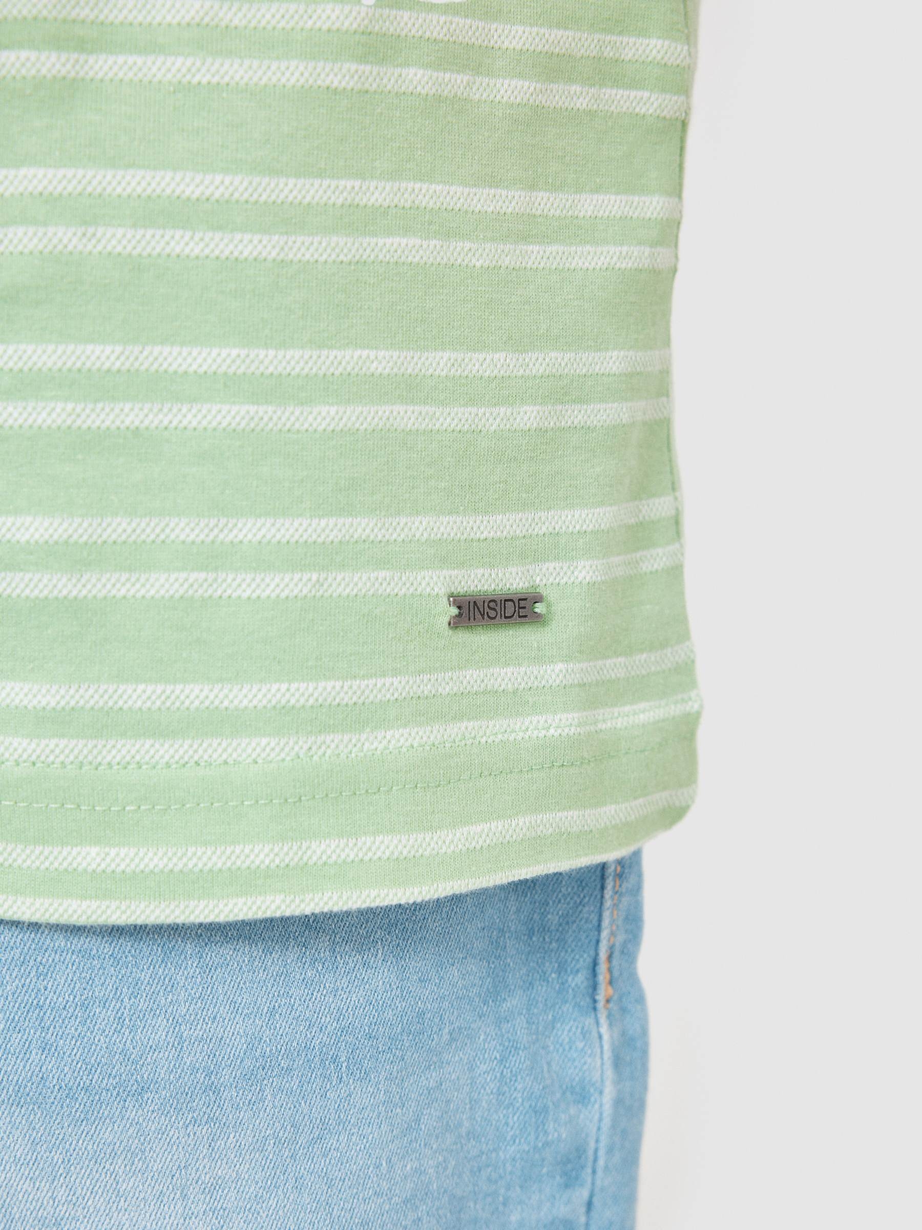 Camiseta rayas textura menta vista media frontal