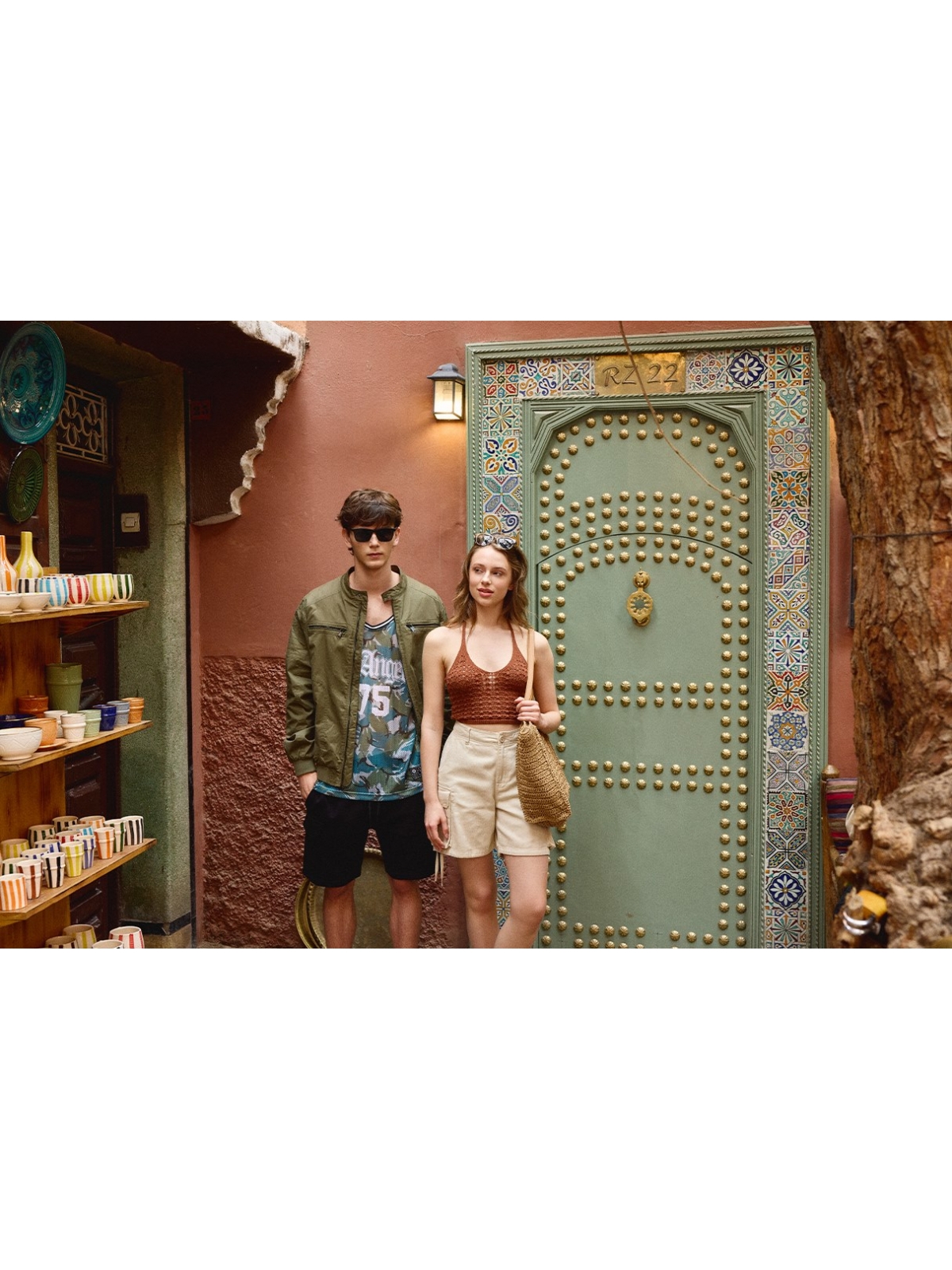 %NewExtra% Nylon biker jacket green