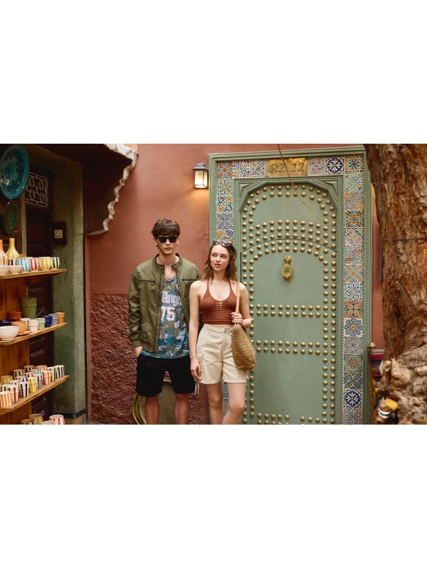  Nylon biker jacket green