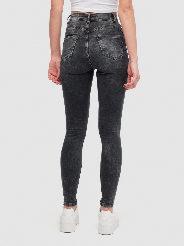 Jeans skinny push up negro vista media trasera