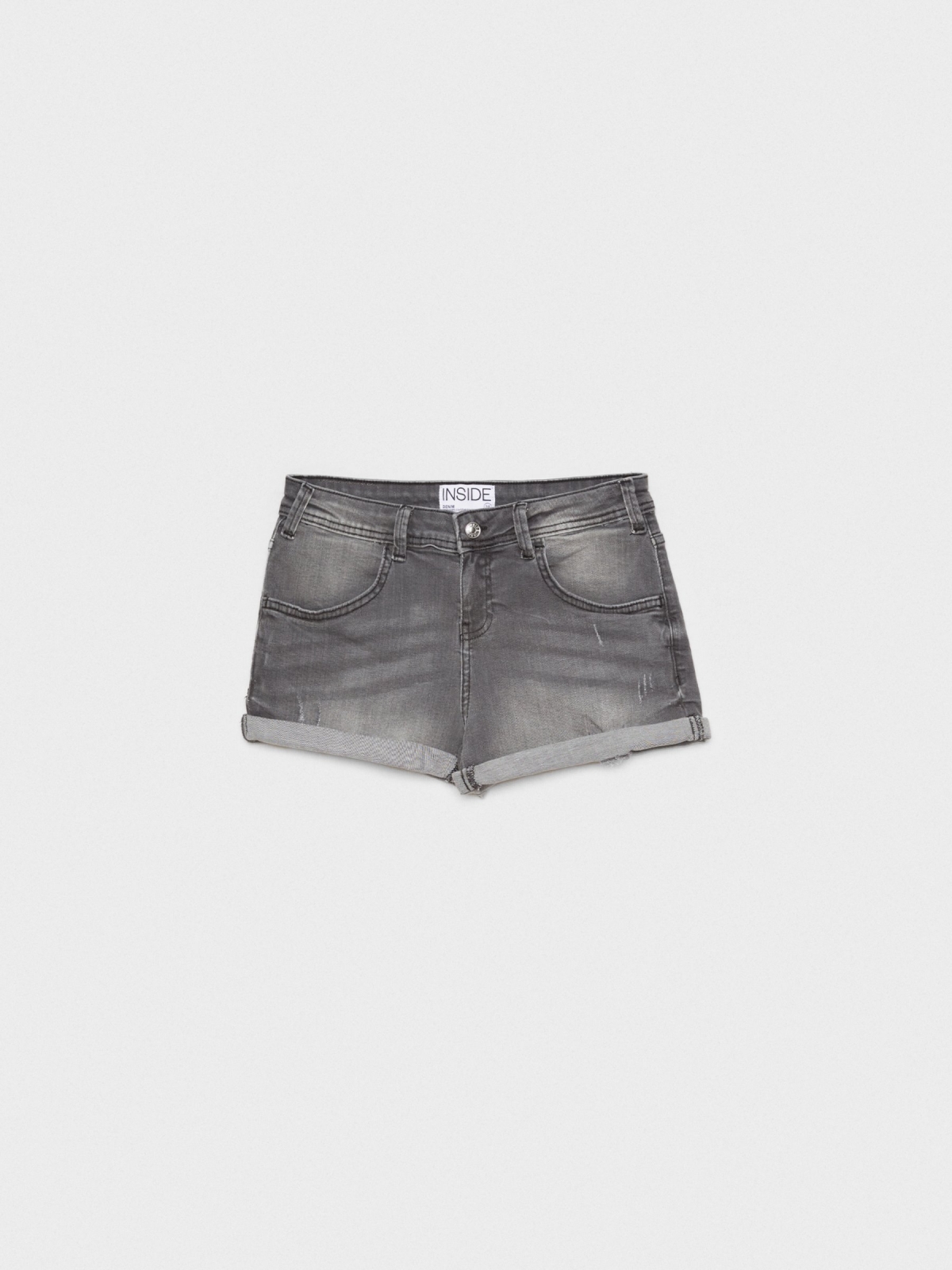  Shorts denim cinza lavado cinza