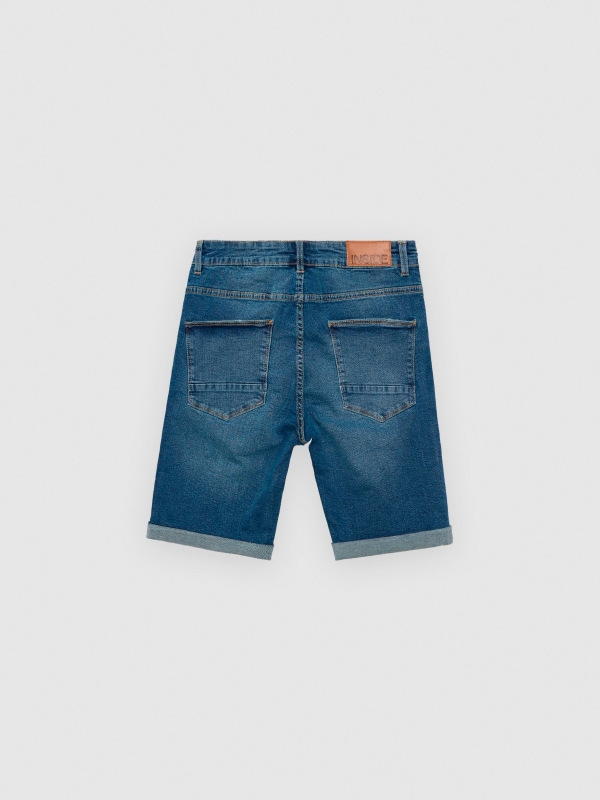 Basic denim bermuda blue detail view