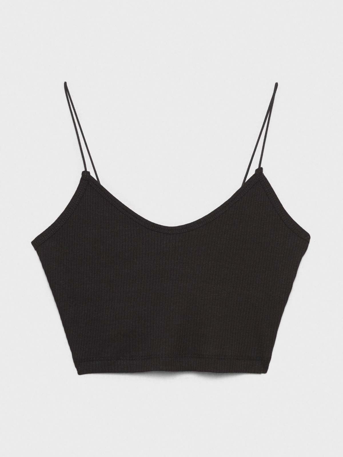  Ribbed strappy top black