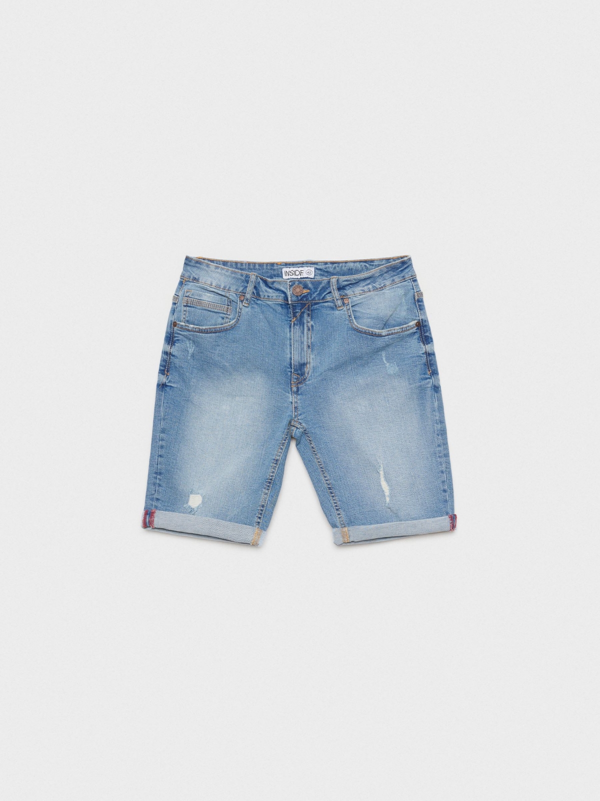  Bermudas skinny denim azul