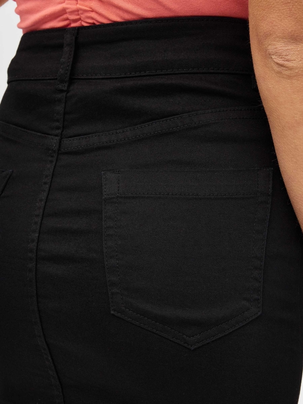 Buckle belt skirt black detail view