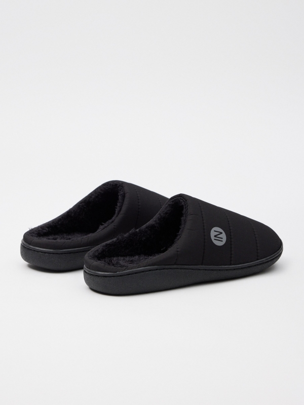 Nylon house slipper black middle front view