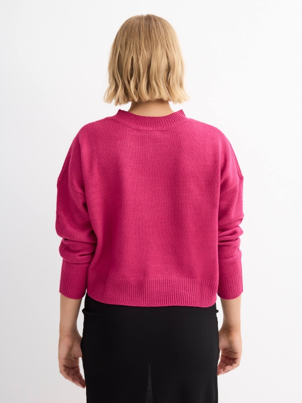 Crewneck jumper pink middle back view