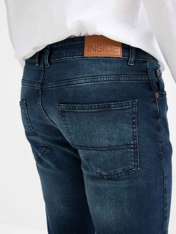 Navy blue slim jeans dark blue detail view