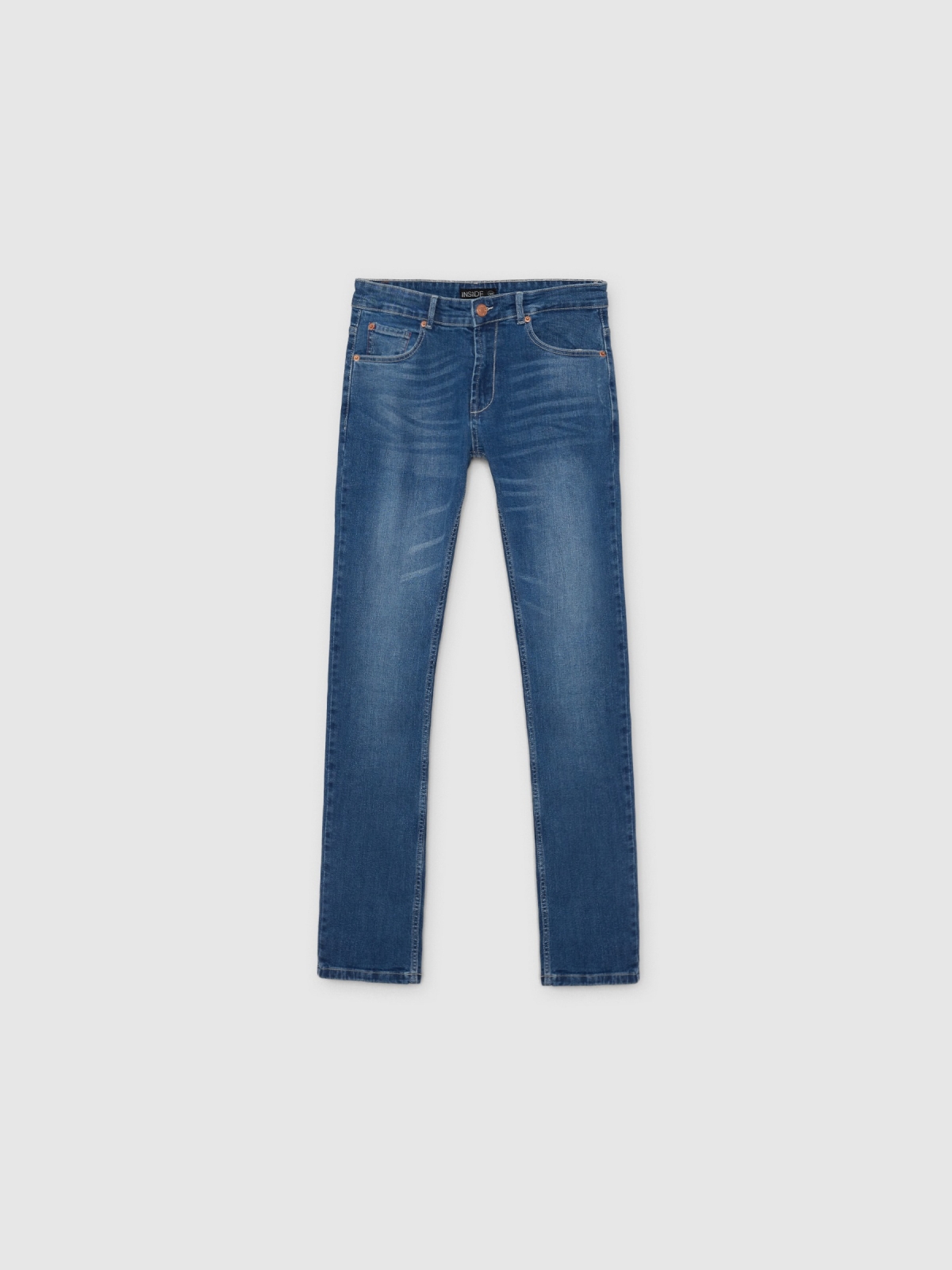  Basic slim jeans blue front view