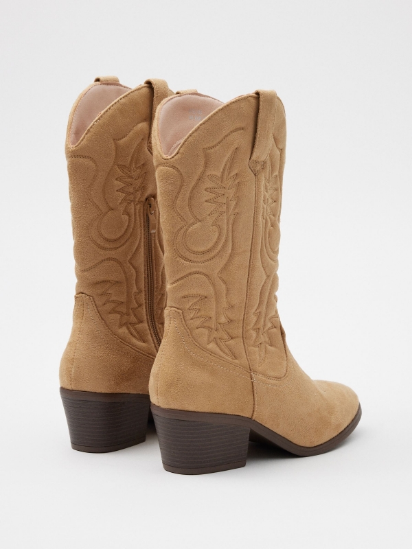 Cowboy ankle boots beige 45º back view