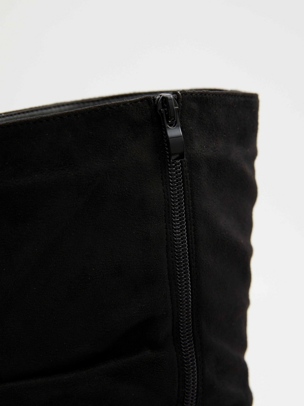 Basic draped high boots black detail view